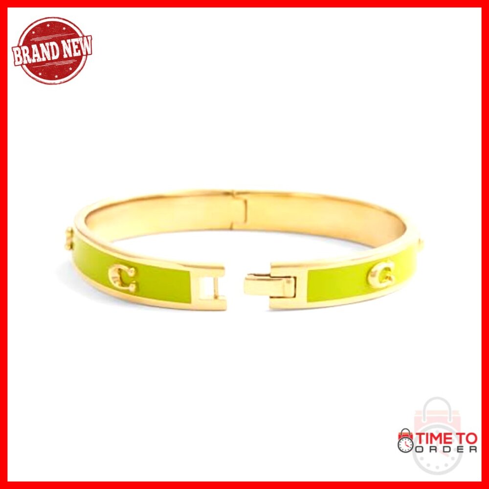 Enamel Bangle Bracelet Hinged Push Button Closure… - image 5